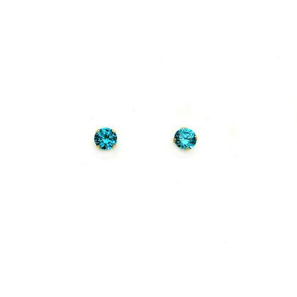 Perles d'oreilles avec zircone cubique, 10 carats