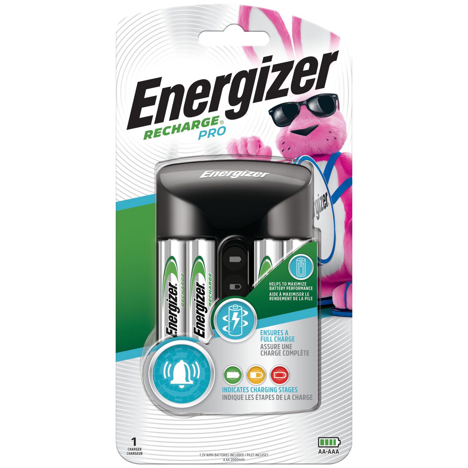 Chargeur Energizer Recharge Pro pour piles NiMH rechargeables AA