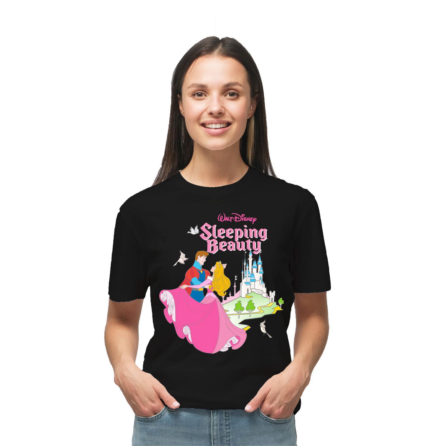 Disney Princess Ladies Aurora & Phillip Short Sleeve T-Shirt 