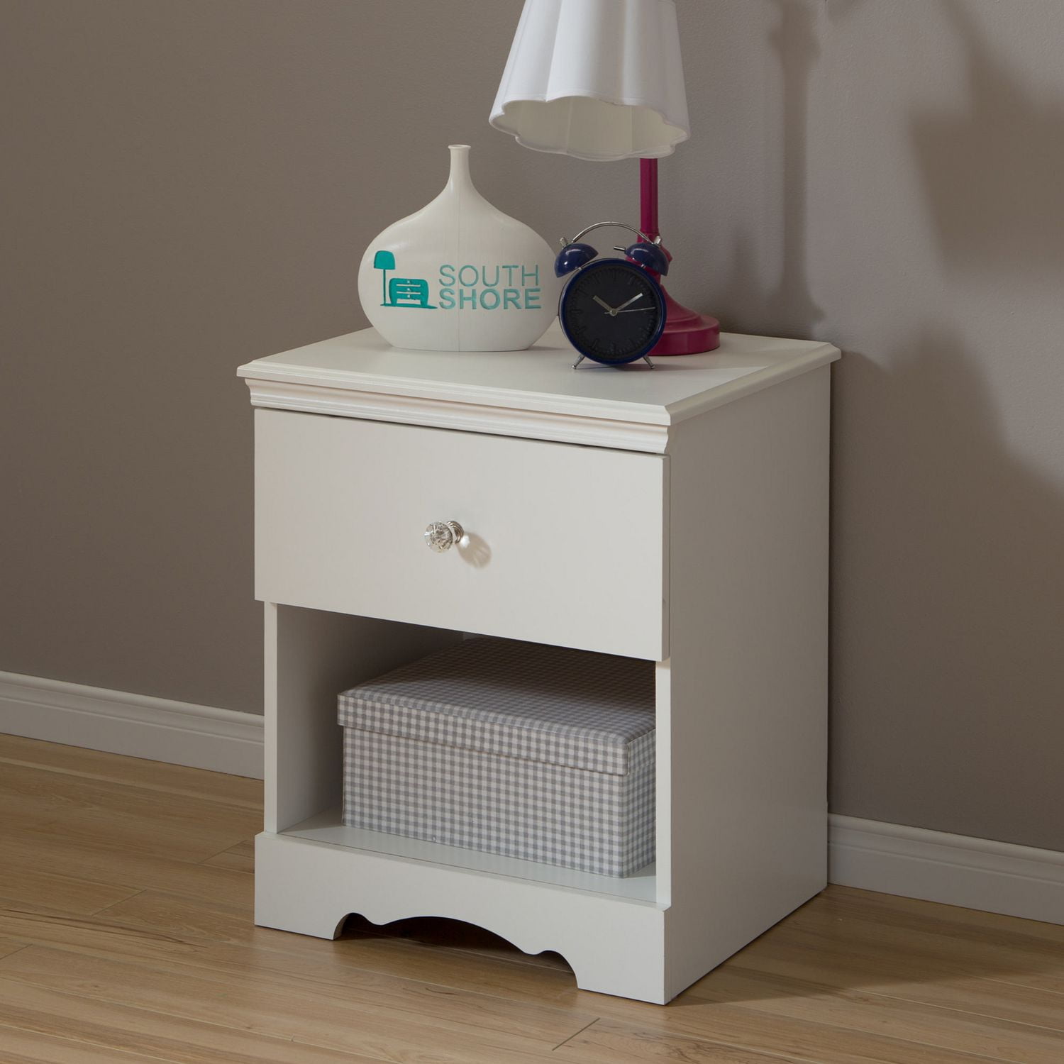 South Shore Crystal 1 Drawer Nightstand White Walmart Canada