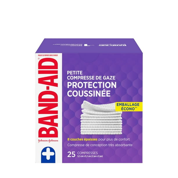 Band-Aid Brand Cushion Care Non-Stick Gauze Pads, Individually-Wrapped,  Small, 2 in x 2 in, 10 ct 2x2 Inch (Pack of 10)