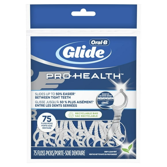 Oral-B Glide Pro-Health Deep Clean Floss Picks, Clean Mint, 75 count