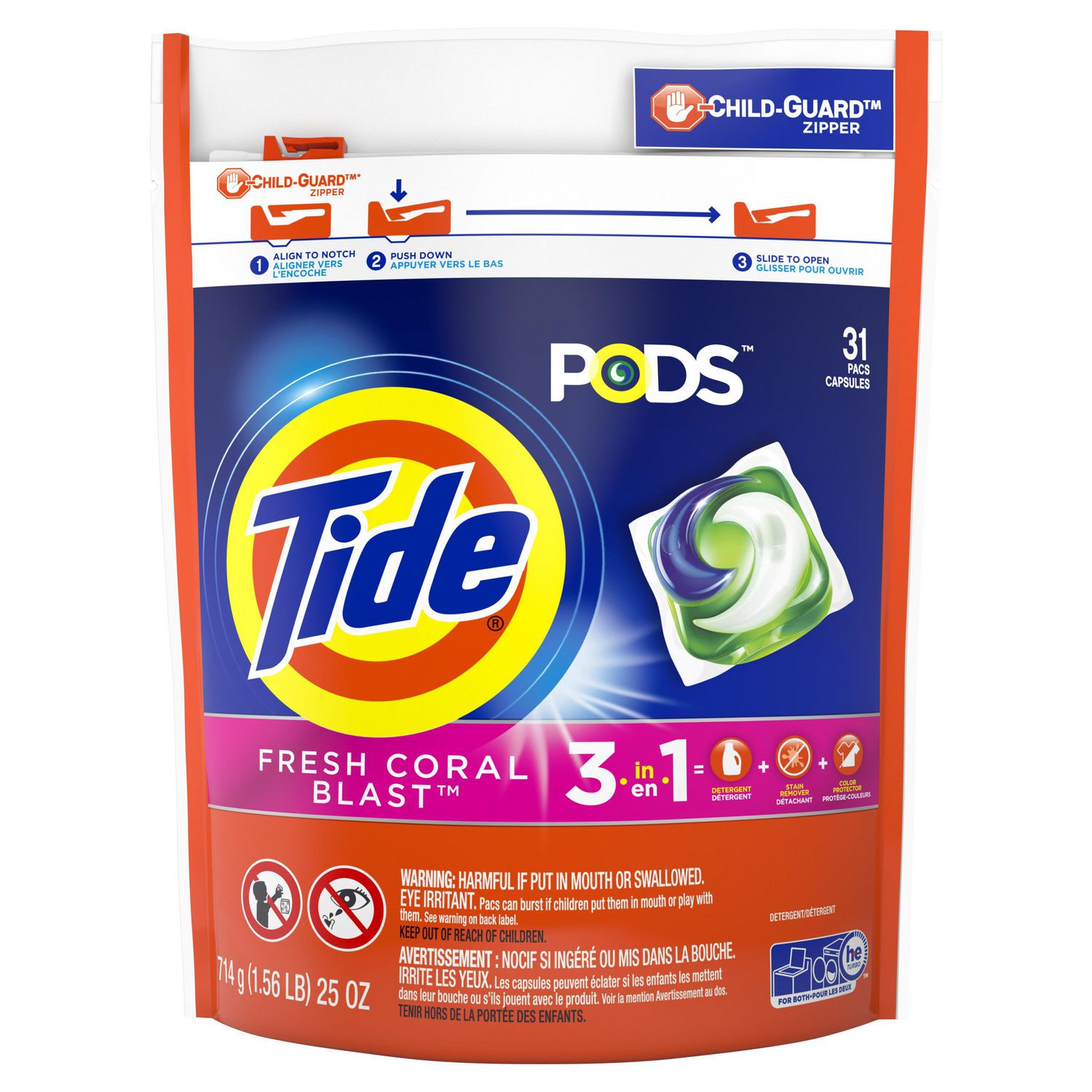 Tide PODS Liquid Laundry Detergent Pacs, Fresh Coral Blast Walmart Canada