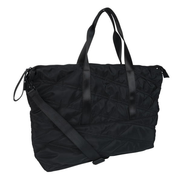 black quilted duffle bag