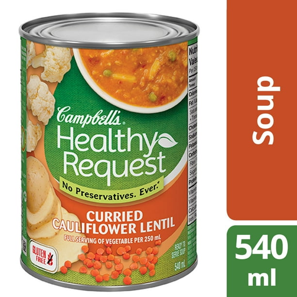 Campbell'sMD Soupe au cari sans gluten Demande Santé - chou-fleuir et lentilles 540 ml