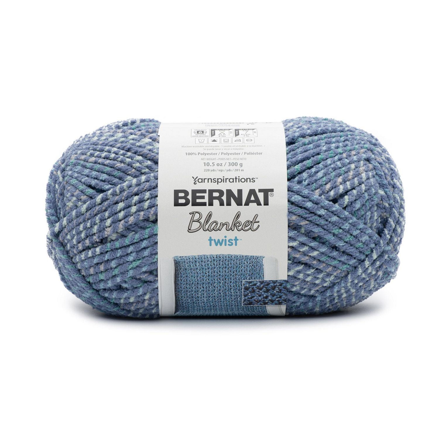 Bernat Blanket Twists Yarn, Super Bulky, 10.5 oz, Sea Breeze | Walmart ...