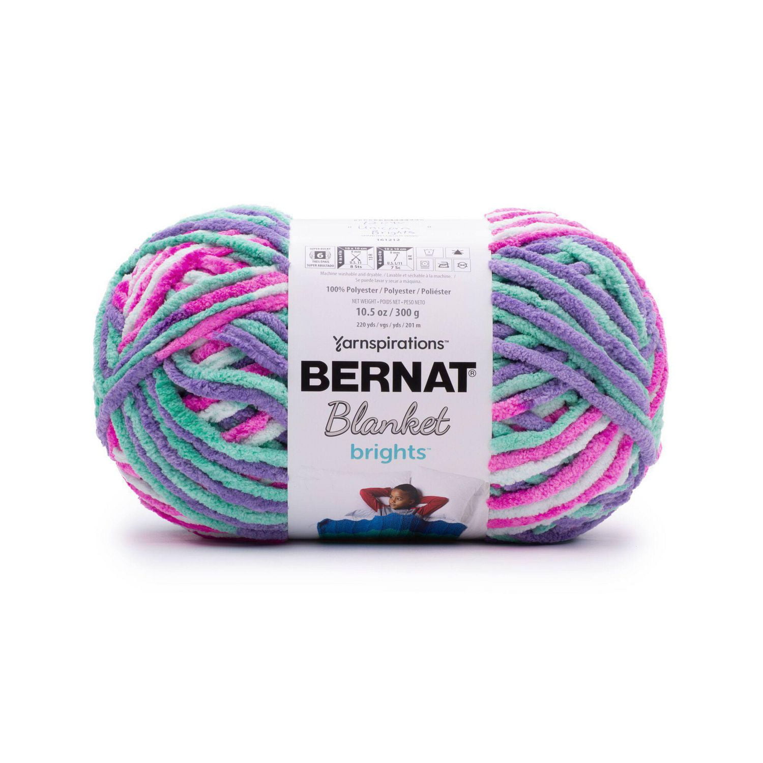 Bernat Blanket Brights Yarn, Super Bulky, 10.5 oz, Unicorn Brights Walmart Canada