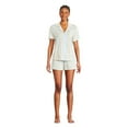 thumbnail image 1 of Pyjama 2 pièces avec haut à col cranté George pour femmes, 1 of 6