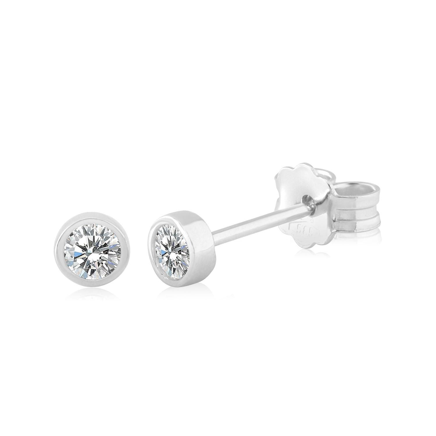 Massete Sterling Silver Simulated Diamond and Gem Halo Stud Post ...