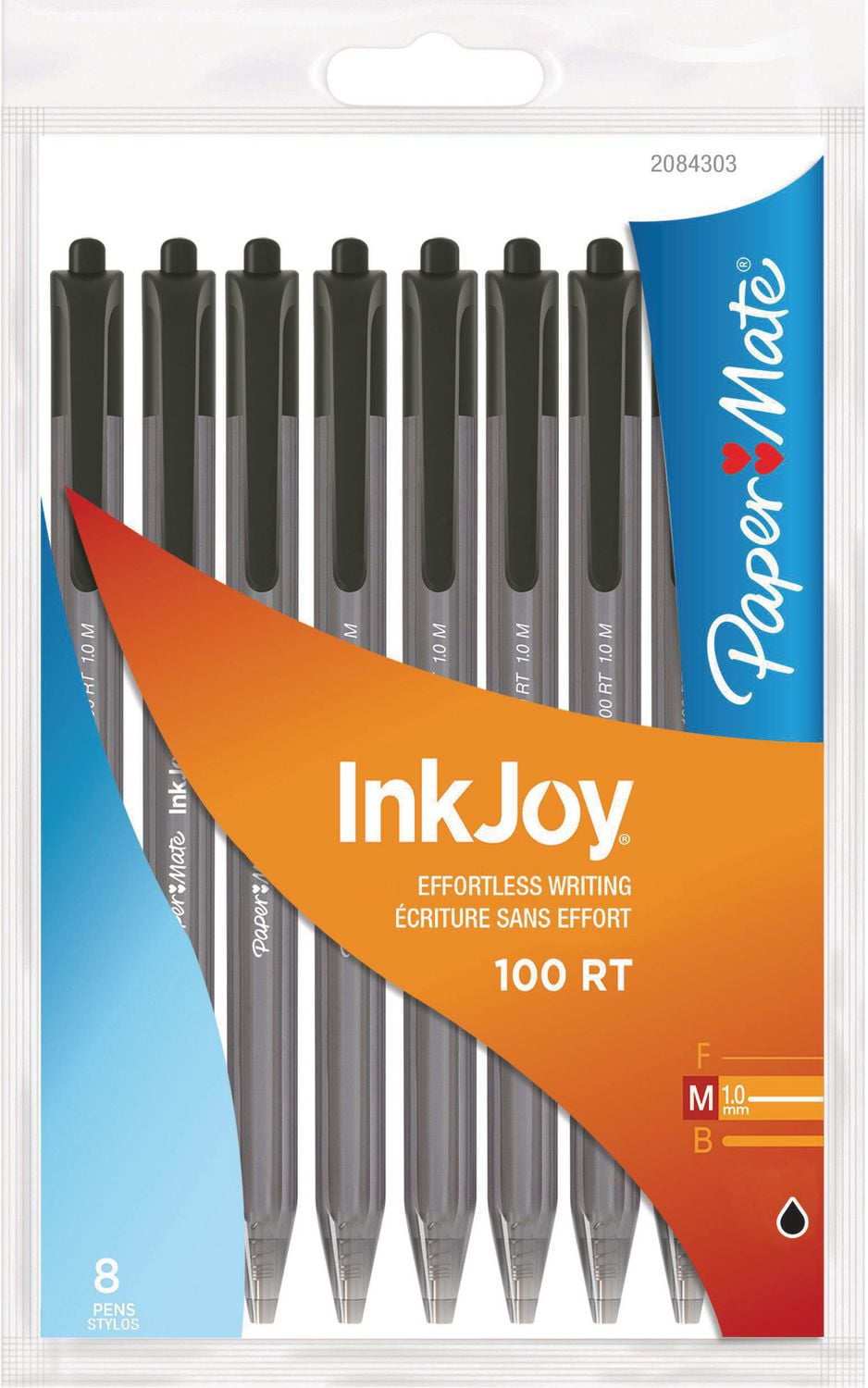 Paper Mate InkJoy Retractable Ballpoint Pens, 1,0mm, Black, 8/Pack ...