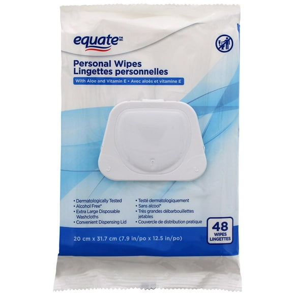 Equate Personal Wipes, 48 wipes