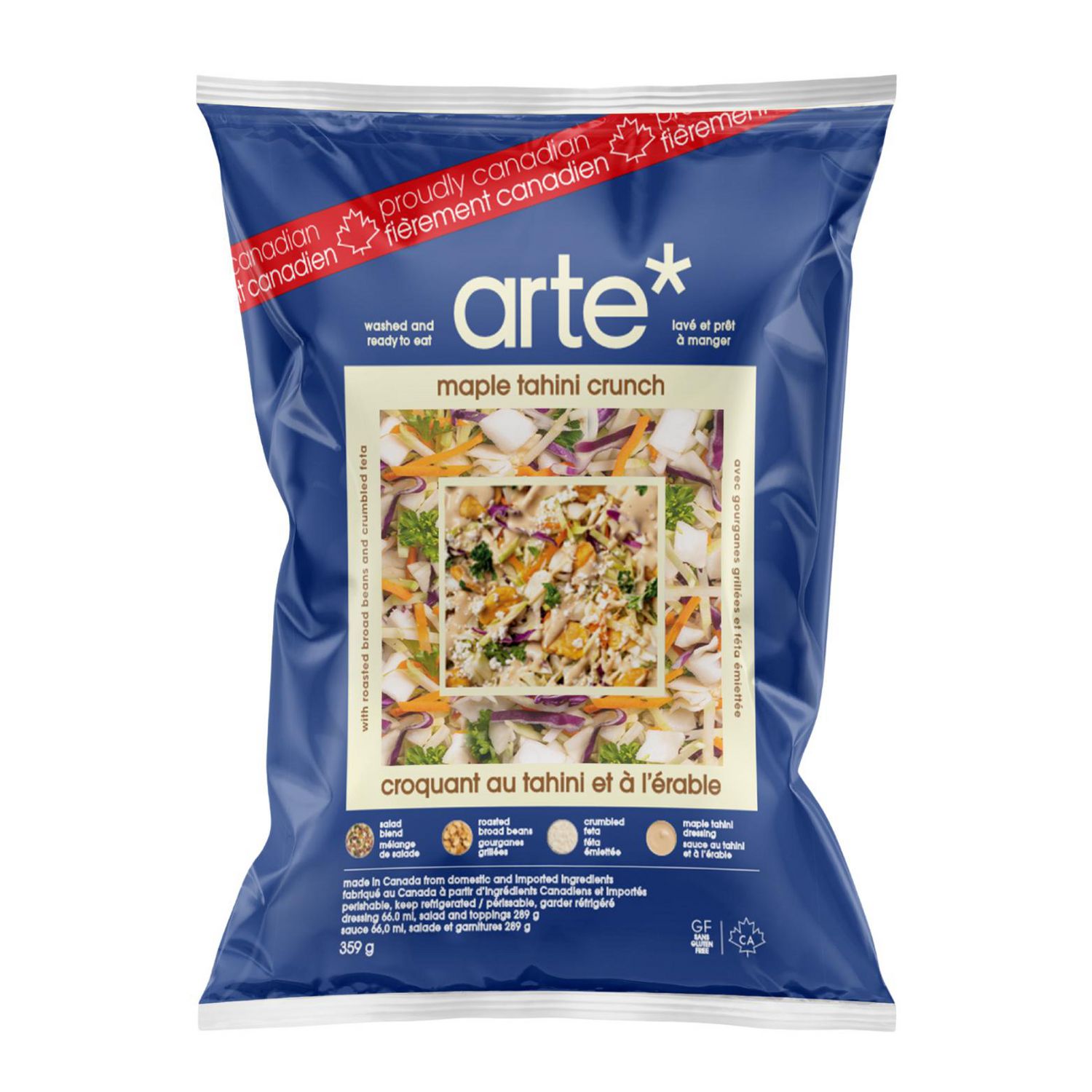 arte* Maple Tahini Crunch, Creamy feta salad kit, 300 g