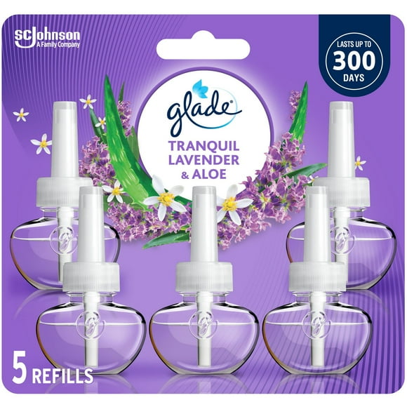 Glade Plugins® Air Freshener Oil Refill, Tranquil Lavender & Aloe, 5 Refills