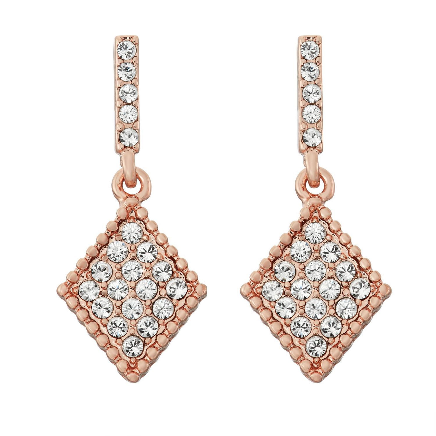 Quintessential Women's Diamond Crystal Bead Trim Dangle Earring