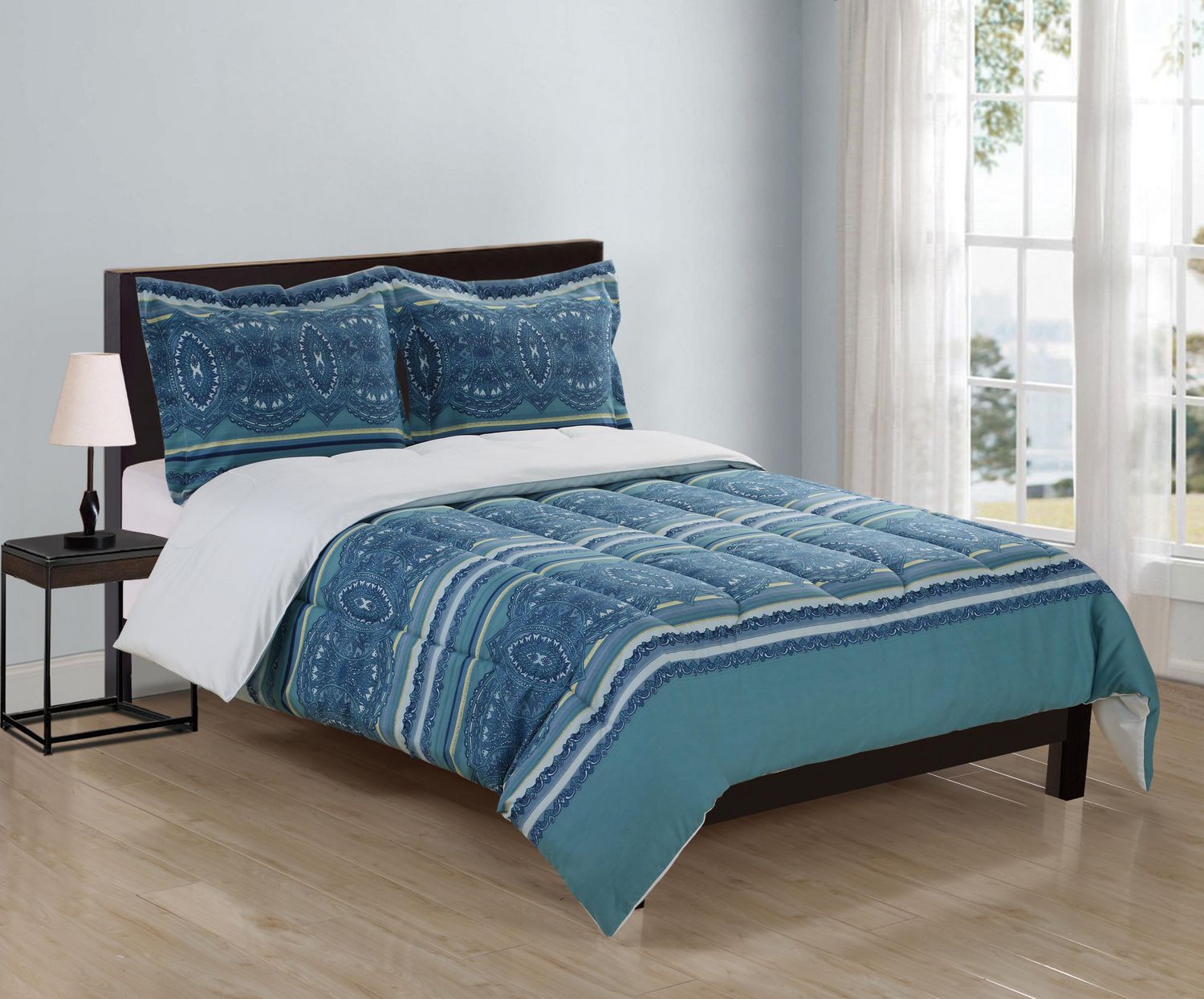 MAINSTAYS Soft Touch Reversible Microfiber Bedding Comforter & Sham Set