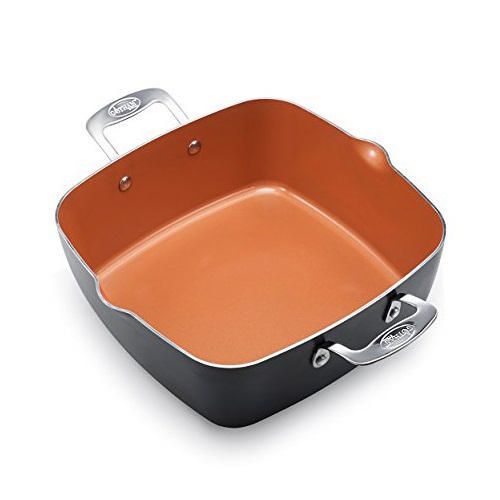 Gotham Steel 6 qt. Aluminum Ti-Ceramic Nonstick Deep Square All-in-One  Casserole Pan Set 1492 - The Home Depot