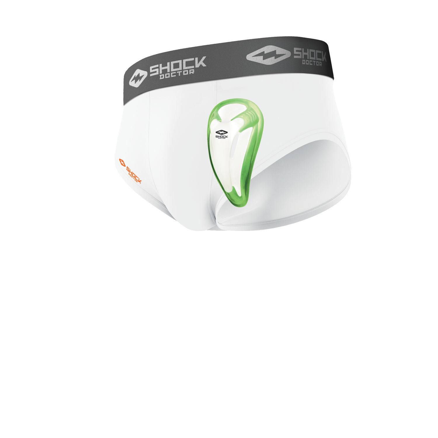 Shock Doctor Boys Brief (White) with BioFlex cup (Red & White, Regular) 