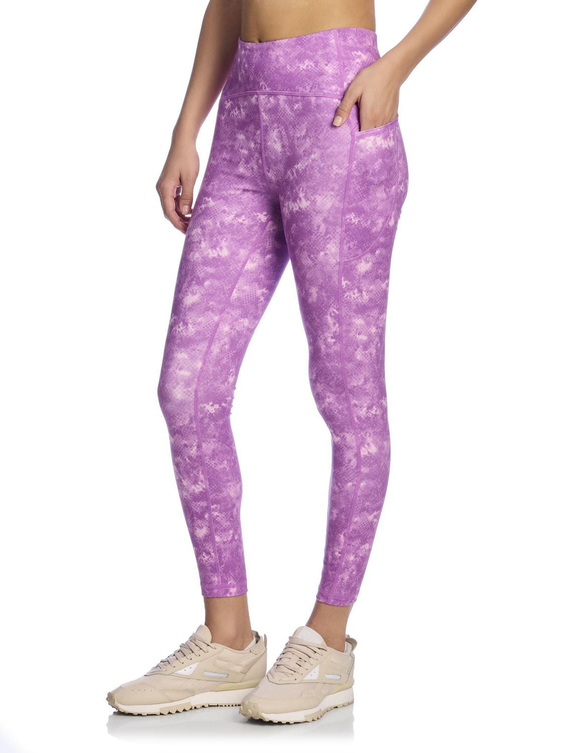 Reebok Women’s ‘Sprinter’ High-Rise 25” Inseam 7/8 Printed Leggings with Pockets