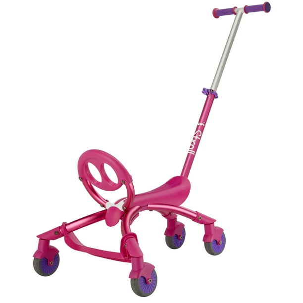 YBIKE Pewi – Trotteur poussette jouet à enfourcher pour enfant, rose