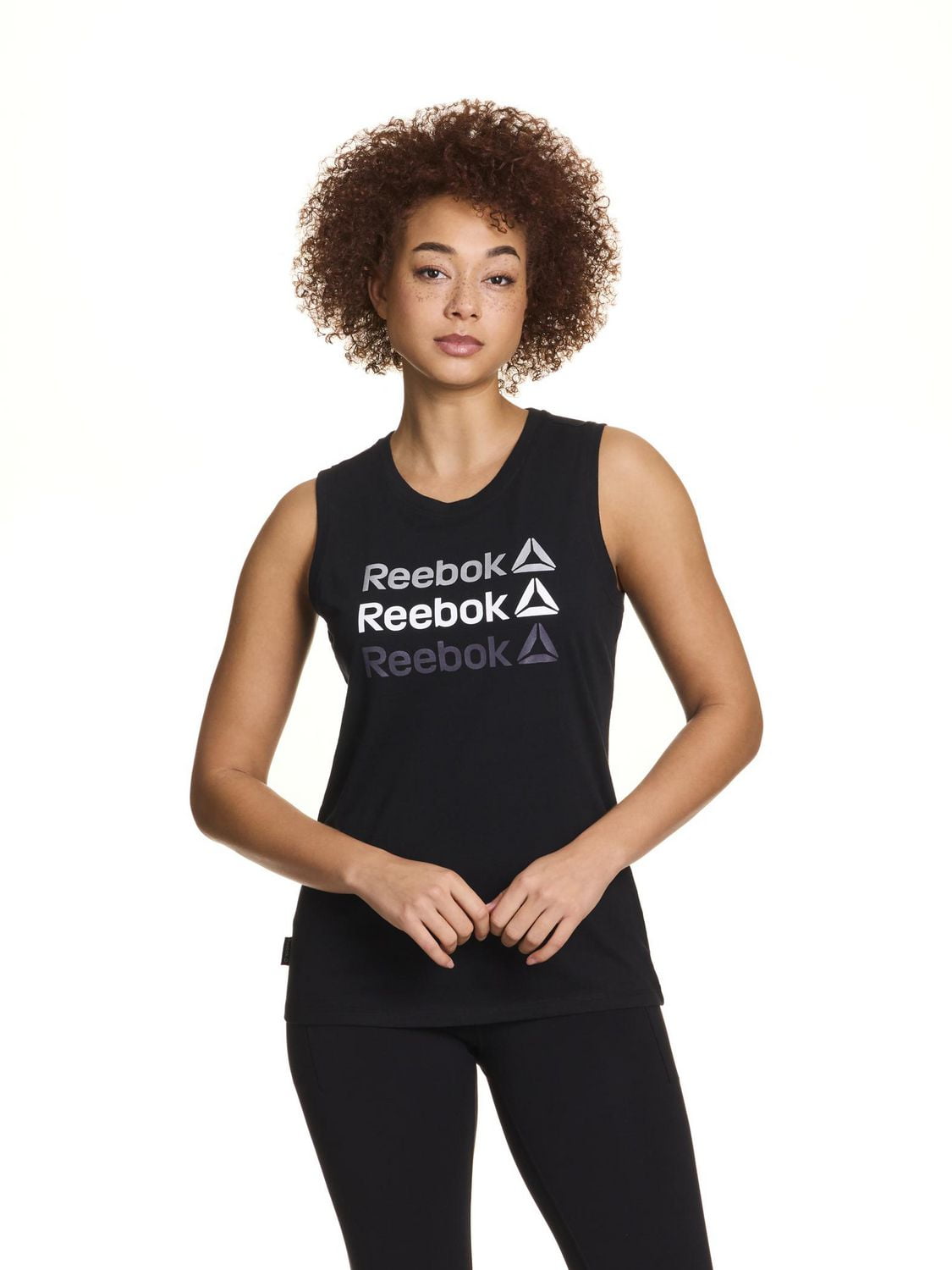 Reebok Women’s ‘Metallic Linear Repeat’ Graphic Tank Top