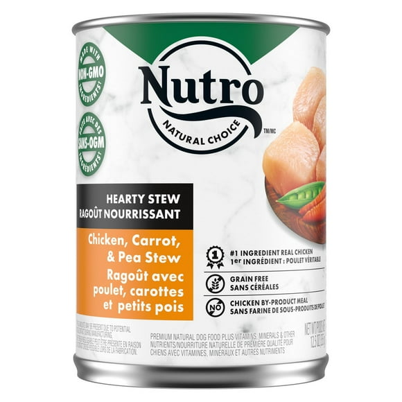 Nutro Grain Free Tender Chicken & Carrot & Pea Stew Wet Dog Food, 355g