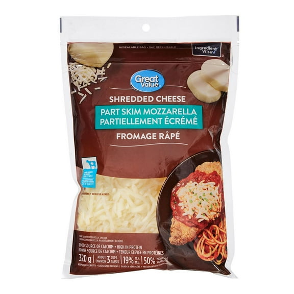 Great Value Part Skim Mozzarella Shredded Cheese