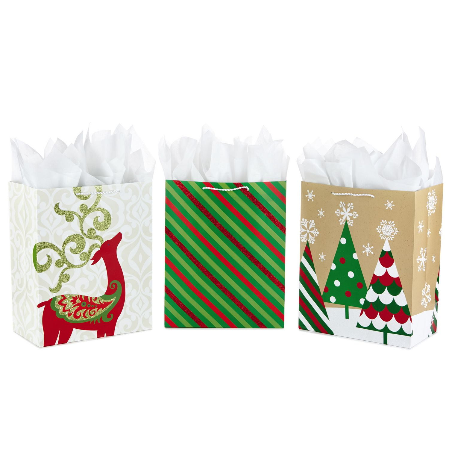 Hallmark Large Christmas Gift Bag Assortment With Tissue Paper