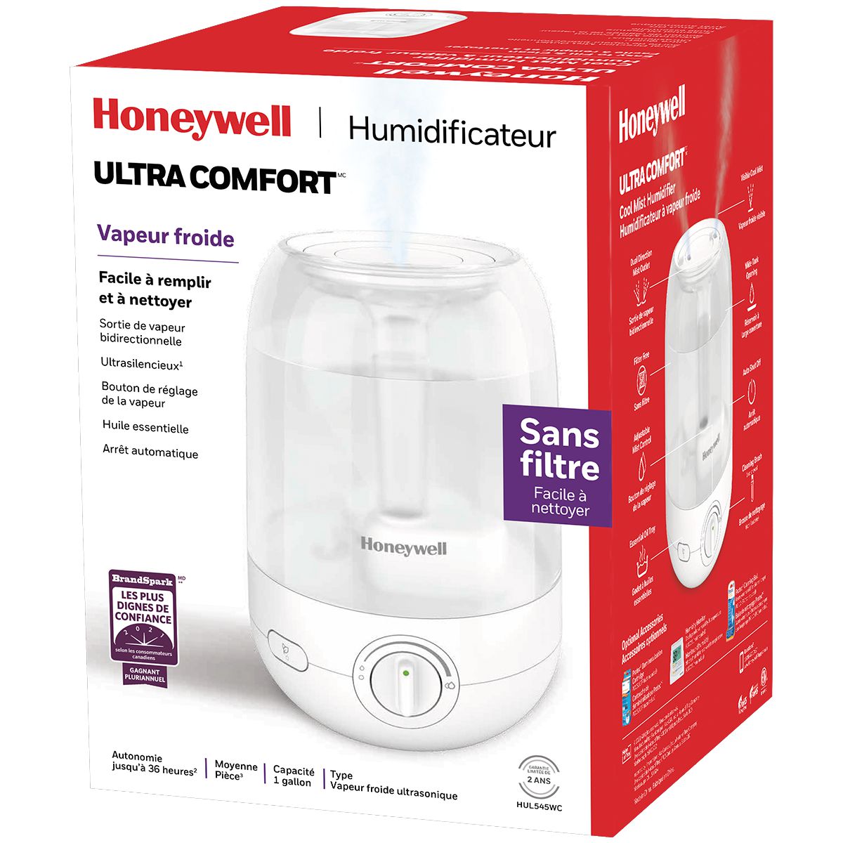 Humidificateur à vapeur froide Ultra Comfort HUL545WC Honeywell 