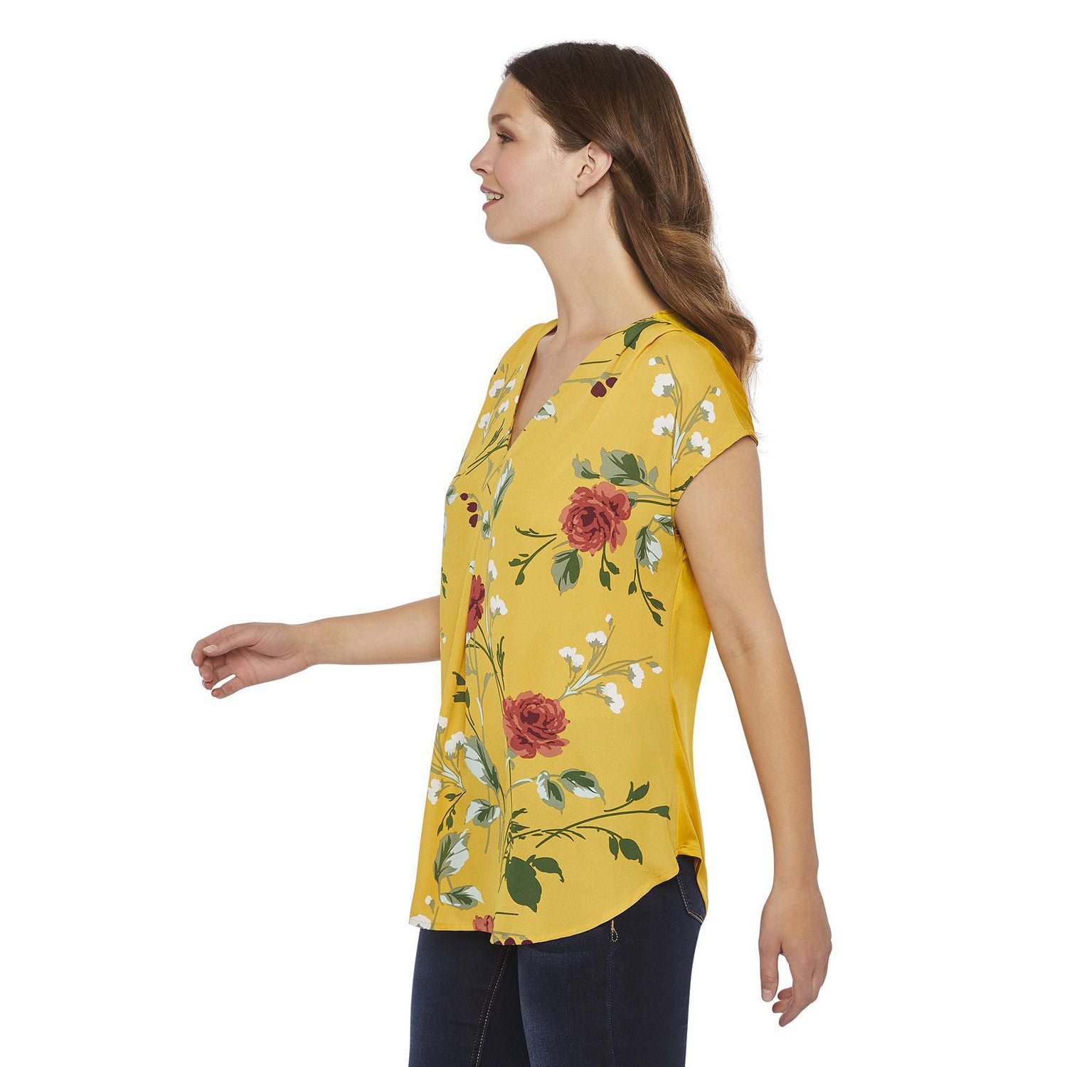 George Women's Pleated V-Neck Top