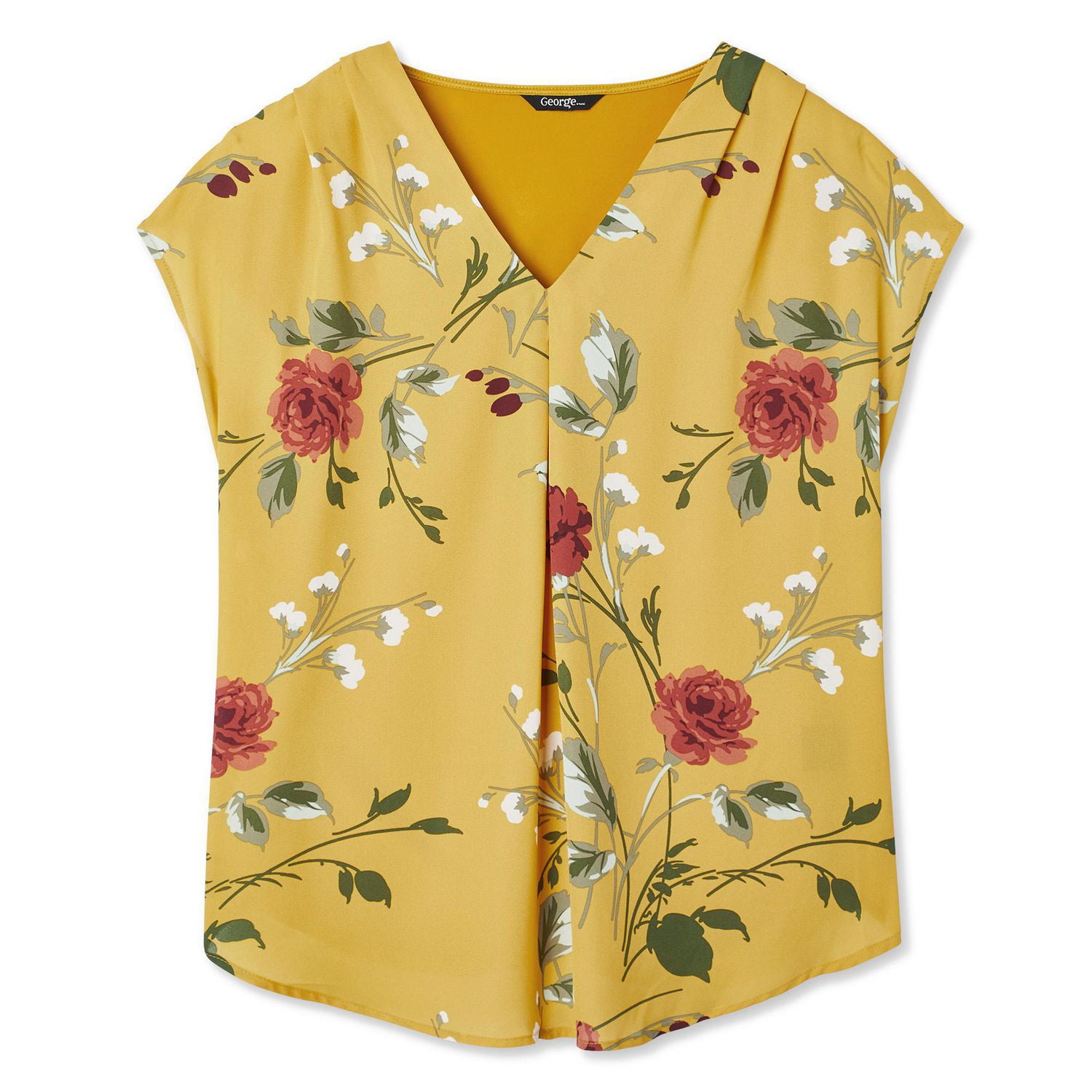 Haut plissé avec encolure en V George pour femmes