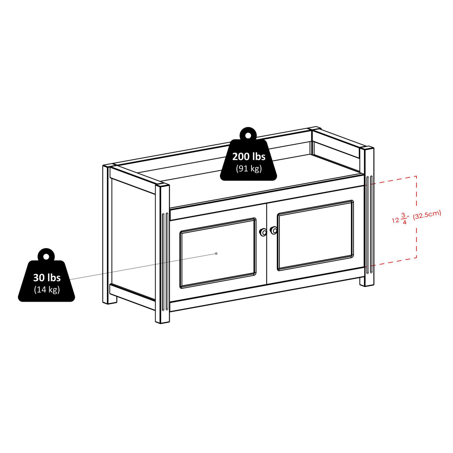 Banc avec rangement Charleston par Winsome Wood, moderne en noyer 94040