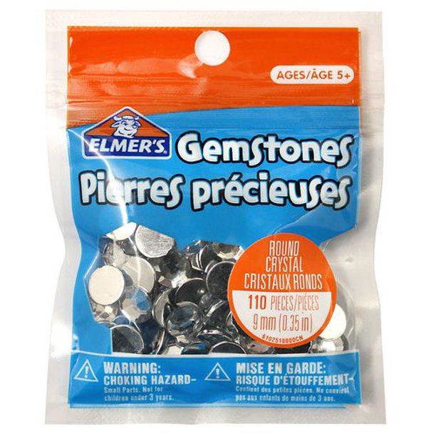 Elmer's Pierres précieuses - cristaux ronds, 9mm