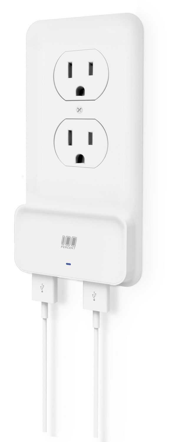 100 Percent 100% MPU11 Dual USB Rapid Charge Outlet Cover, with Trim ...