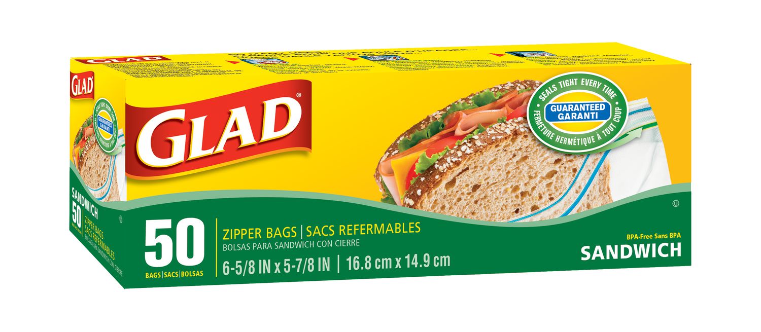 Glad® Sandwich Zipper Bags 50 Count Walmart Canada