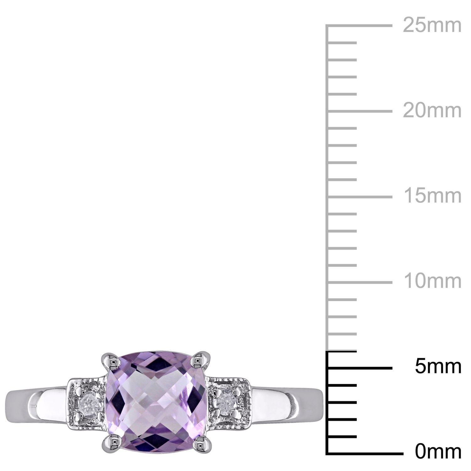Tangelo 4/5 Carat T.G.W. Amethyst and Diamond-Accent Sterling Silver Three-Stone Ring