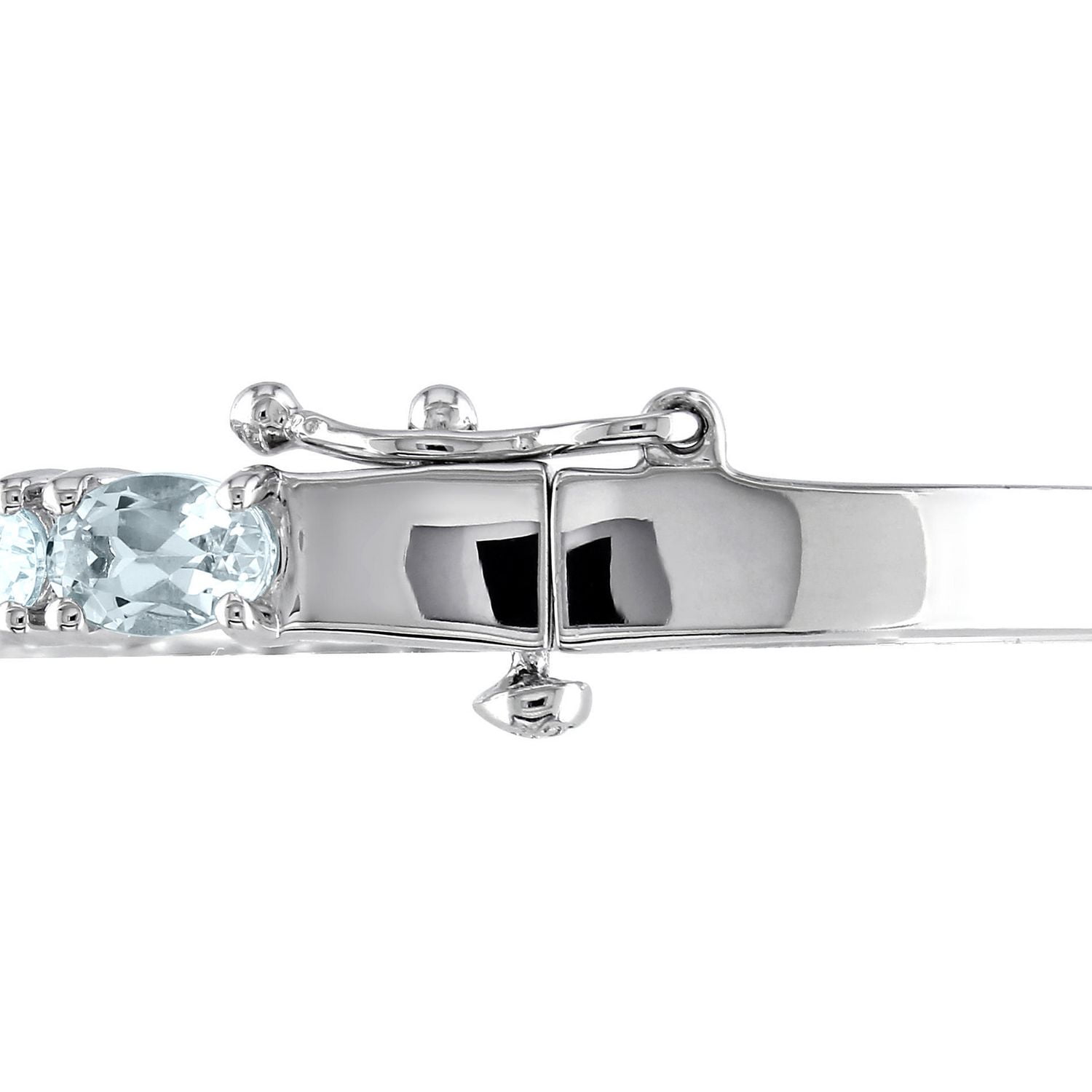 Tangelo 6-1/3 Carat T.G.W. Aquamarine Sterling Silver Tennis Bracelet, 7"