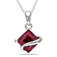 thumbnail image 1 of Tangelo 1-1/2 Carat T.G.W. Created Ruby Sterling Silver Solitaire Pendant, 18", 1 of 4