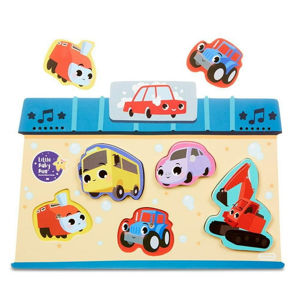 Little Baby Bum 5-Piece Chunky Wooden Sound Puzzle Plays Wheels on the ...