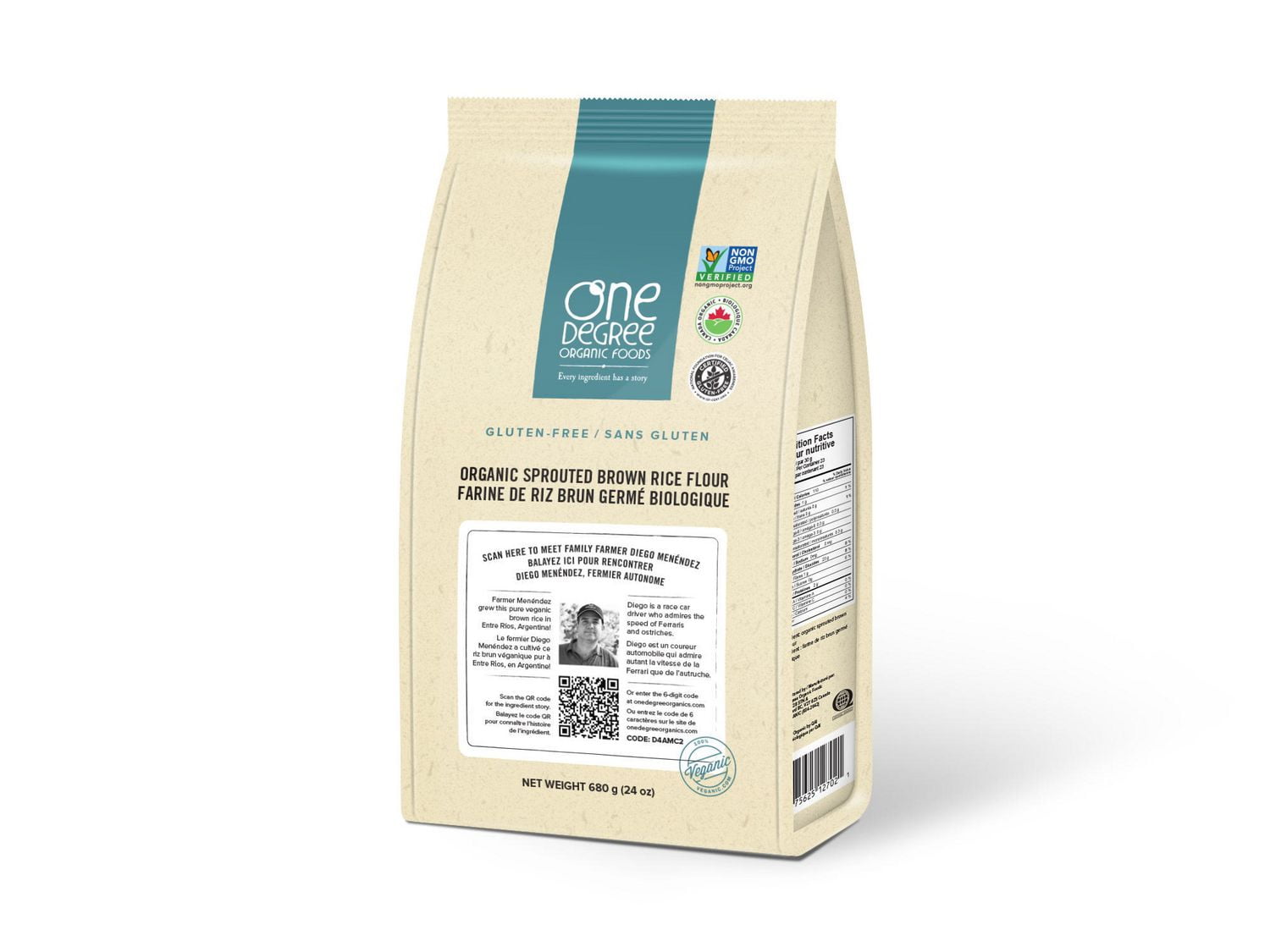 One Degree Organic Sprouted Brown Rice Flour Walmart Canada