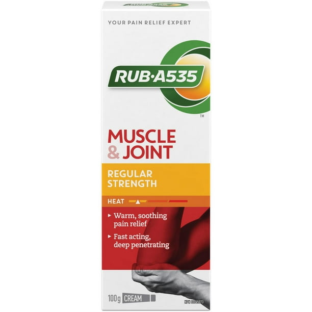 RUB A535 Muscle & Joint Pain Relief Heat Cream, Regular Strength, 100g Cream