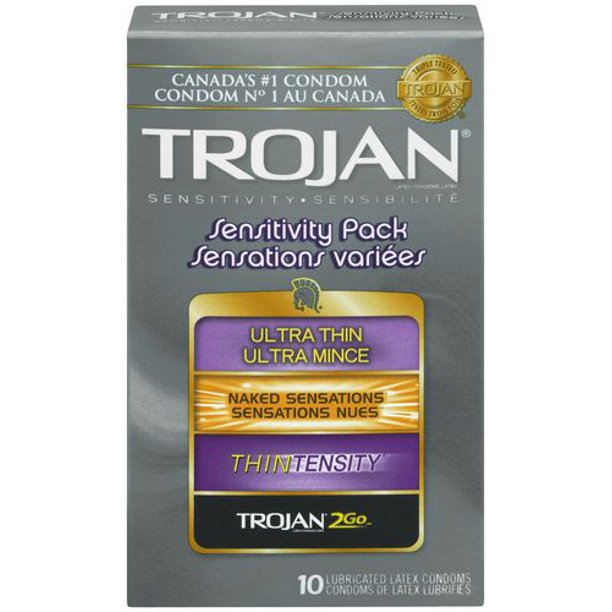 TROJAN® Sensations variées - 10 condoms de latex lubrifiés