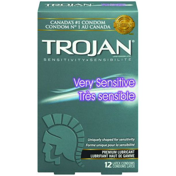 TROJAN Très sensible - 12 condoms de latex lubrifiés