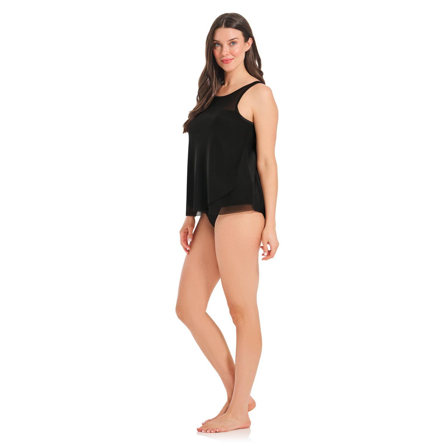 Krista Women's High-Neck Mesh Flare Tankini Swim Top