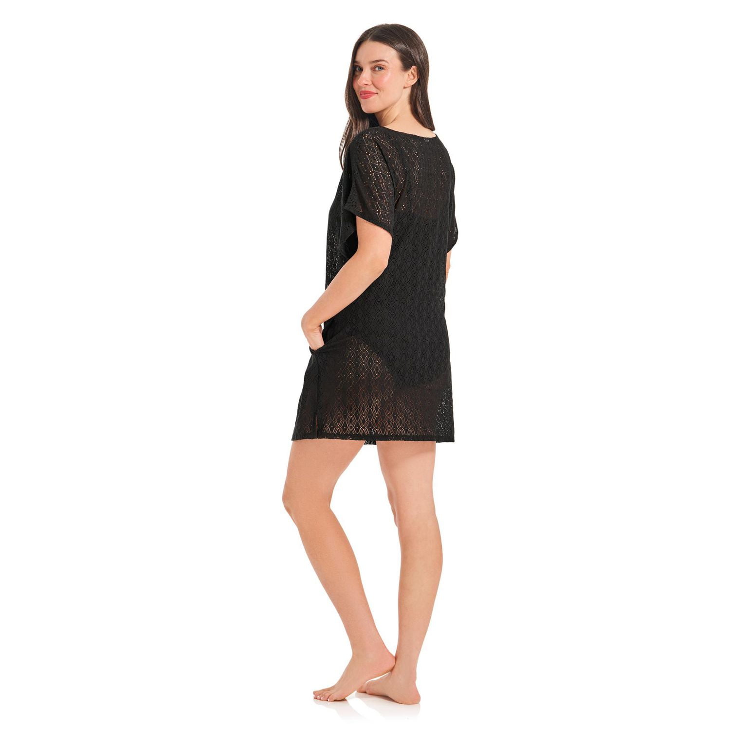 Krista Women's V-Neck Kimono Sleeve Beach Cover-Up Tunic
