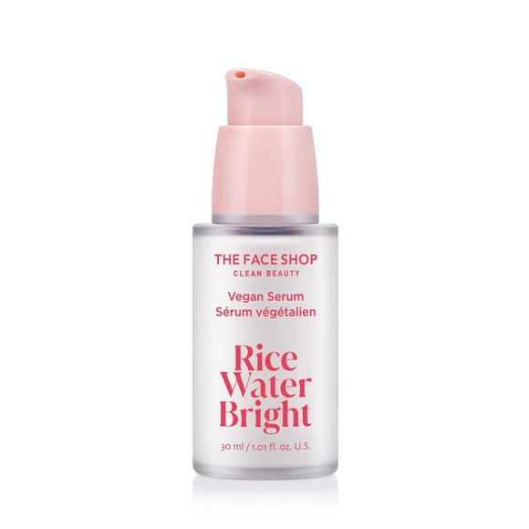 THE FACE SHOP Rice Water Bright Vegan Serum with Hydrating Hyaluronic Acid and Niacinamide, Korean Skin Care, Lightweight Face Serum