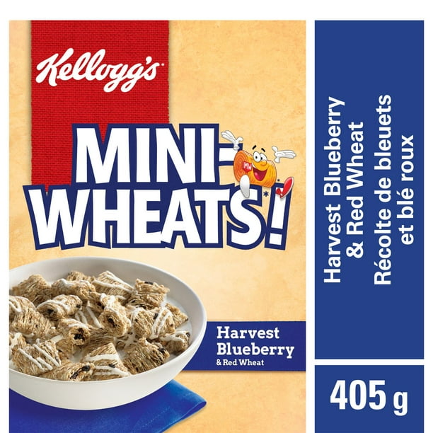 Céréales Kellogg's Mini-Wheats Récolte de bleuets et blé roux, 405 g