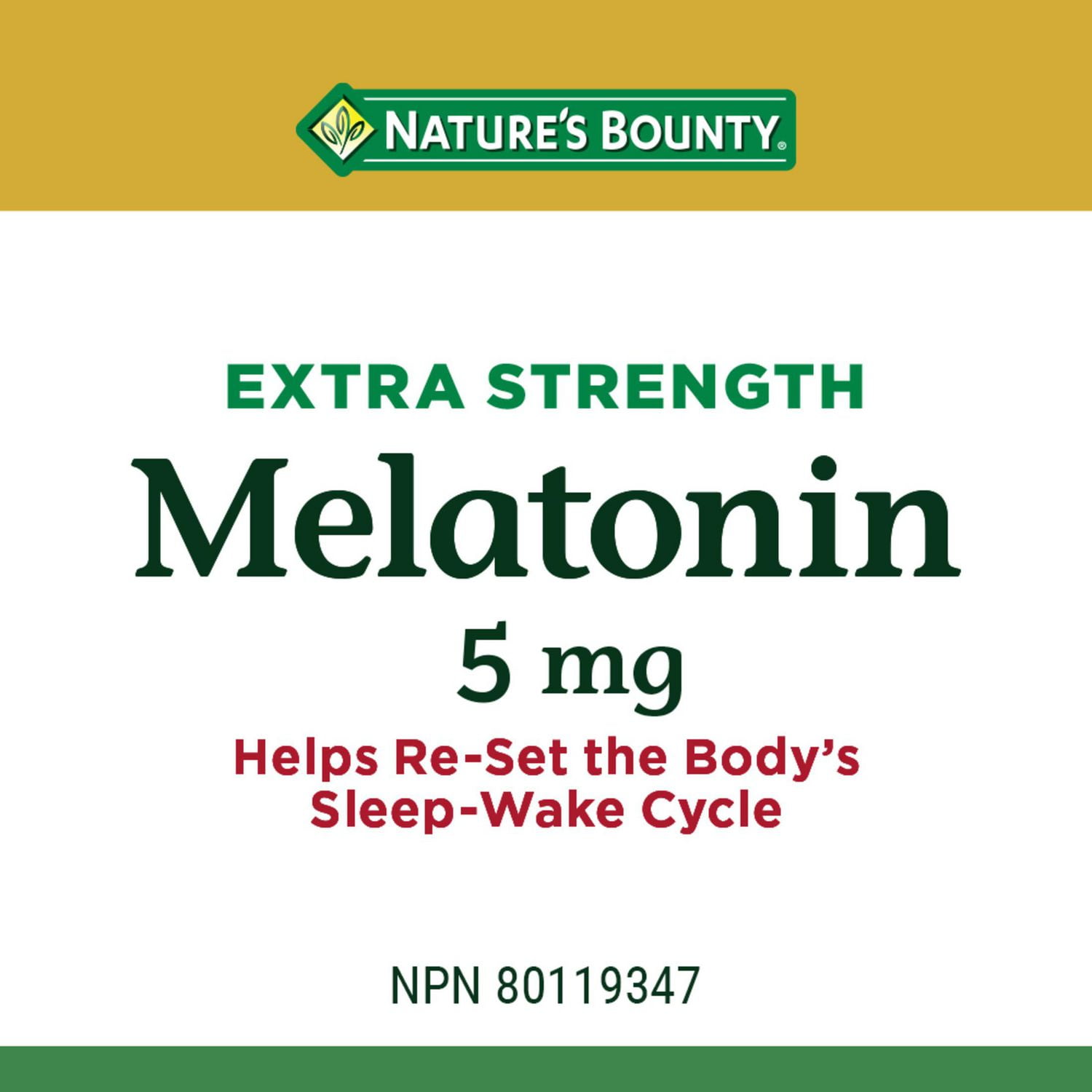 NATURE'S BOUNTY Melatonin, Extra Strength, 5 mg, Helps Reset Sleep-wake Cycle, Helps Increase Total Sleep Time, Helps To Fall Asleep, Mega Value Size, Softgels 40.6 g, 200 Softgels