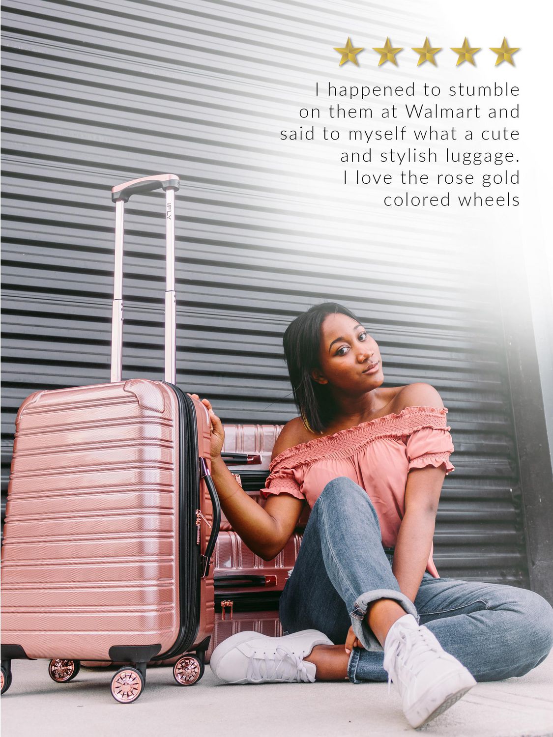 walmart ifly rose gold luggage