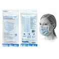 thumbnail image 1 of 10 Masques faciaux jetables – à 3 plis, bleu, 1 of 1