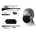 thumbnail image 1 of 50-Piece 4-Ply Disposable Black Face Masks, 1 of 1